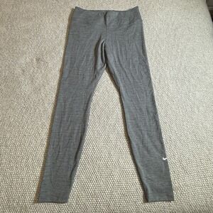 Nike Leggings Women L Gray Heathered Polyester Spandex Dri-FIT Tights